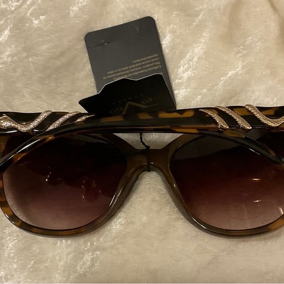 Versace New! Sunglasses with case Tortoiseshell color frames with golden snake - Picture 2 of 4